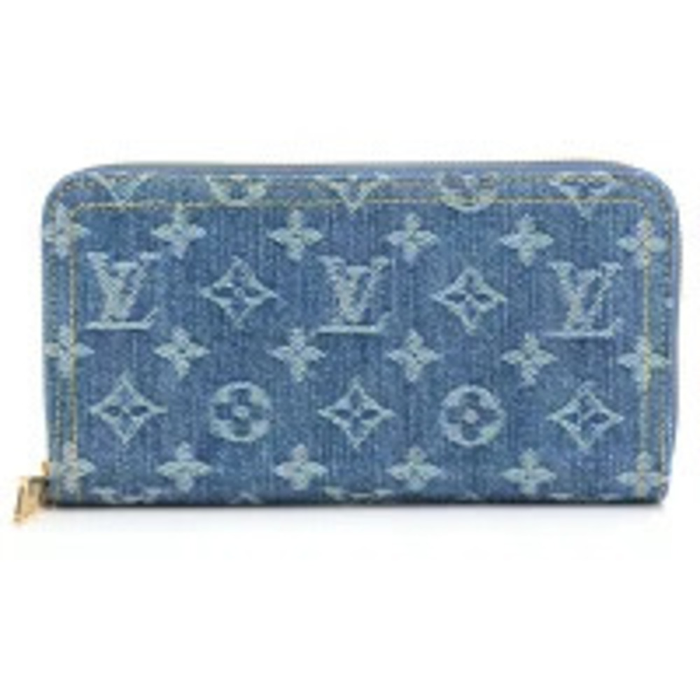 Louis Vuitton Monogram Denim LV Remix Zippy Wallet Blue